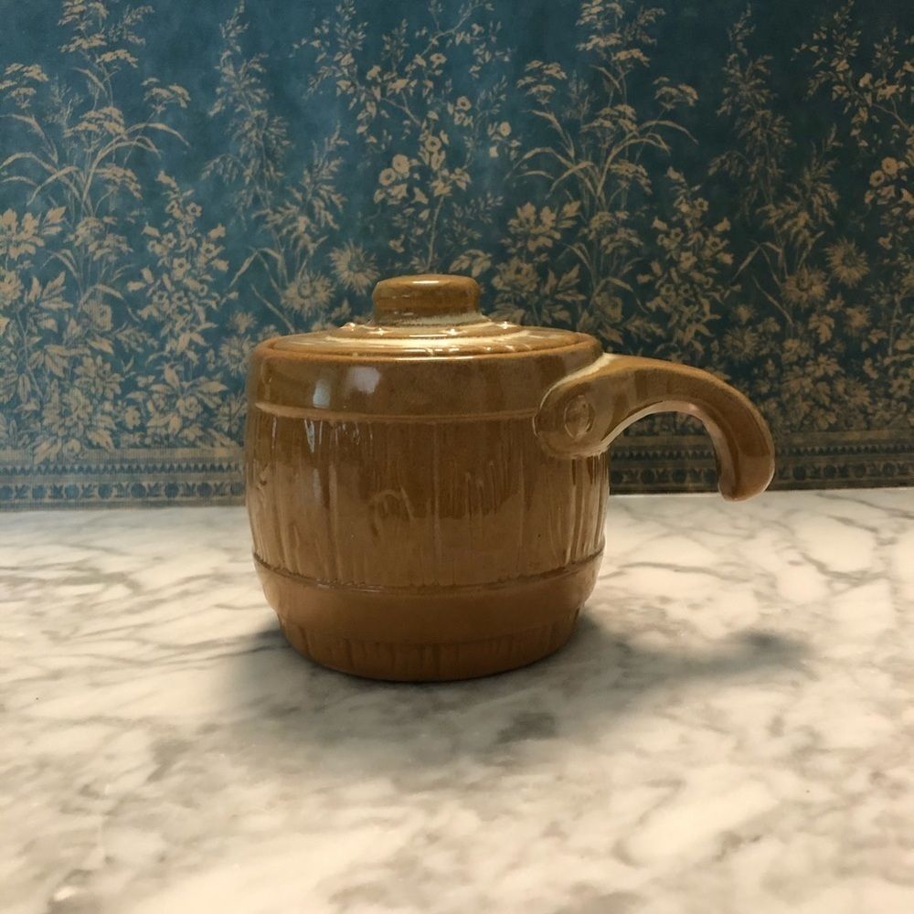 Vintage Frankoma Plainsman Barrel Sugar Bowl